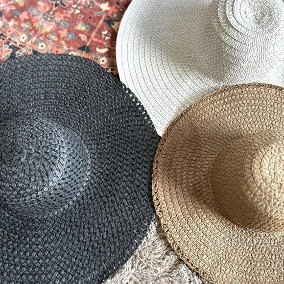 Straw Wide-Brim Floppy Hats - Picture 2 of 10
